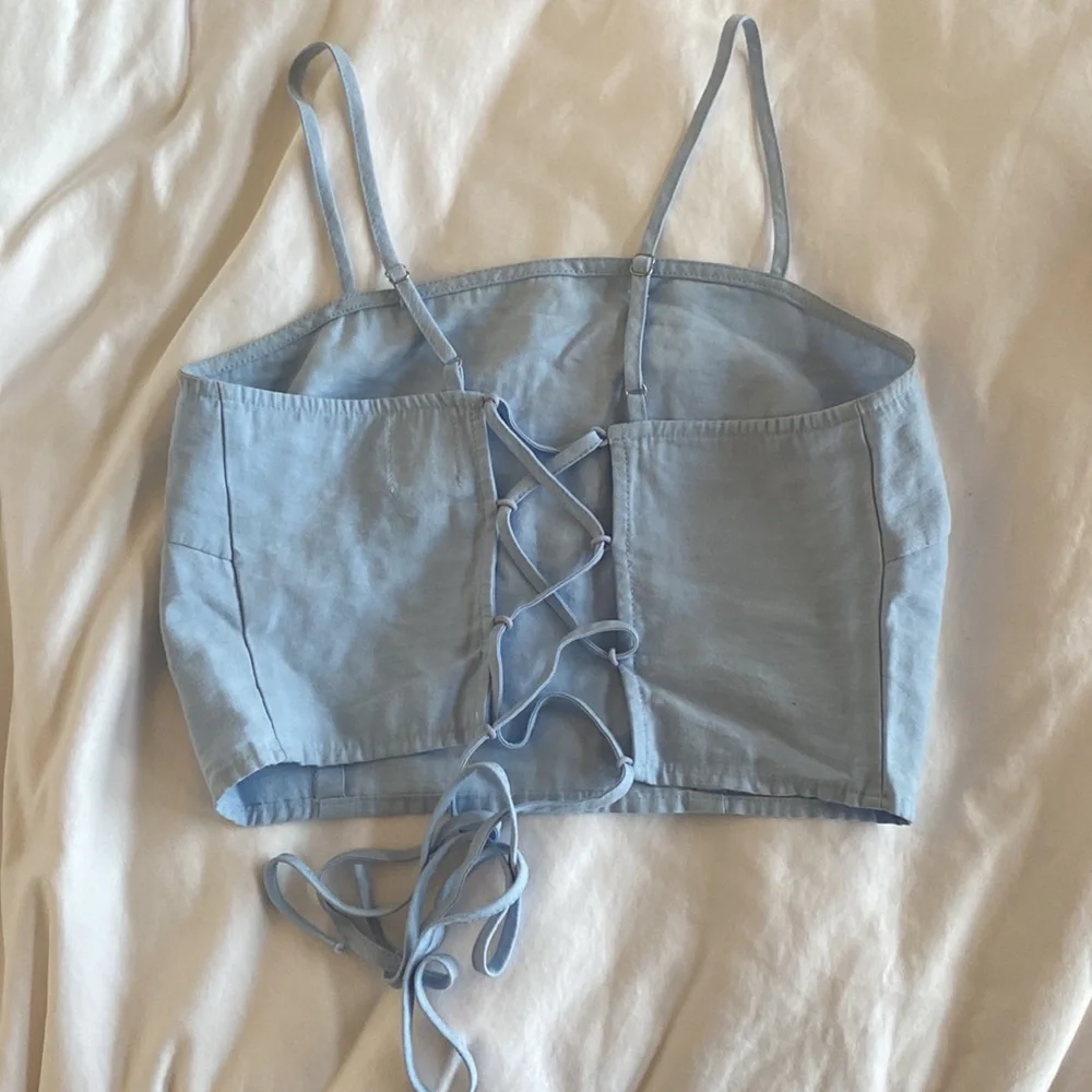 Narrated blue tank top M - Picture 2 of 3